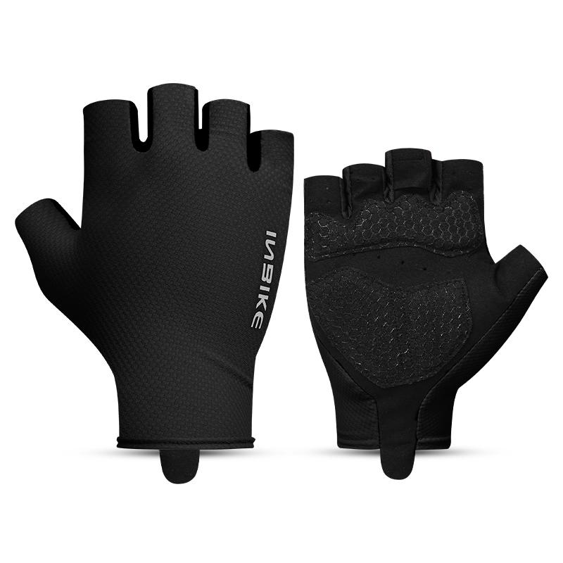 

INBIKE New Men s Summer Cycling Gloves Half Finger MTB Gloves Mountain Bike Breathable Gym Sports Gloves Cycling Accessories M чёрный