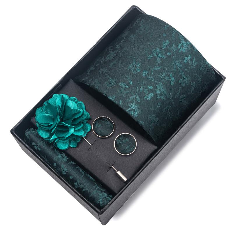 Boda Boda Corbata Novio Festiva Borgoña Corbata Traje de Hombre Gemelos Ramillete Kit de Accesorios