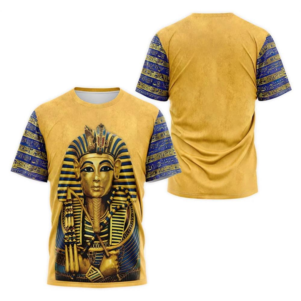 Ancient Egypt Pharaoh Graphic T-Shirts For Men Women 3D Print Men Women Fashion Oversized Y2k Short Sleeve T Shirt Kids Tees Top