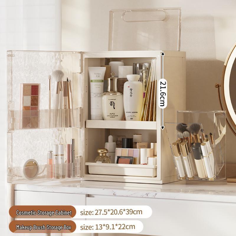 Elegant Folding Desktop Storage: Plastic Lipstick & Cosmetics Organizer