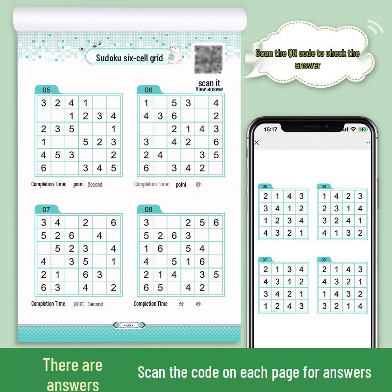 Children's Beginner Sudoku Puzzle Book for Primary Students: Educational Thinking Training with 4x4, 6x6, and 9x9 Grids