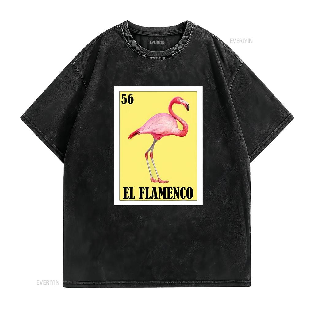 Funny Mexican Flamingo Design El FlaUnisexco T shirt vintage Washed Unisex Comfortable Stylish Slightly designer clothes Stretched