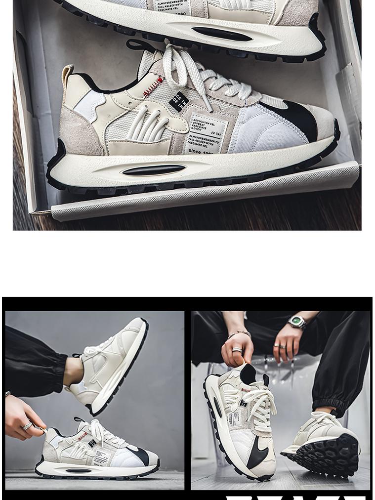 Agan Men's Height-Boosting Winter Waffle Dad Sneakers - Casual, Thick-Soled Running Shoes for Teens