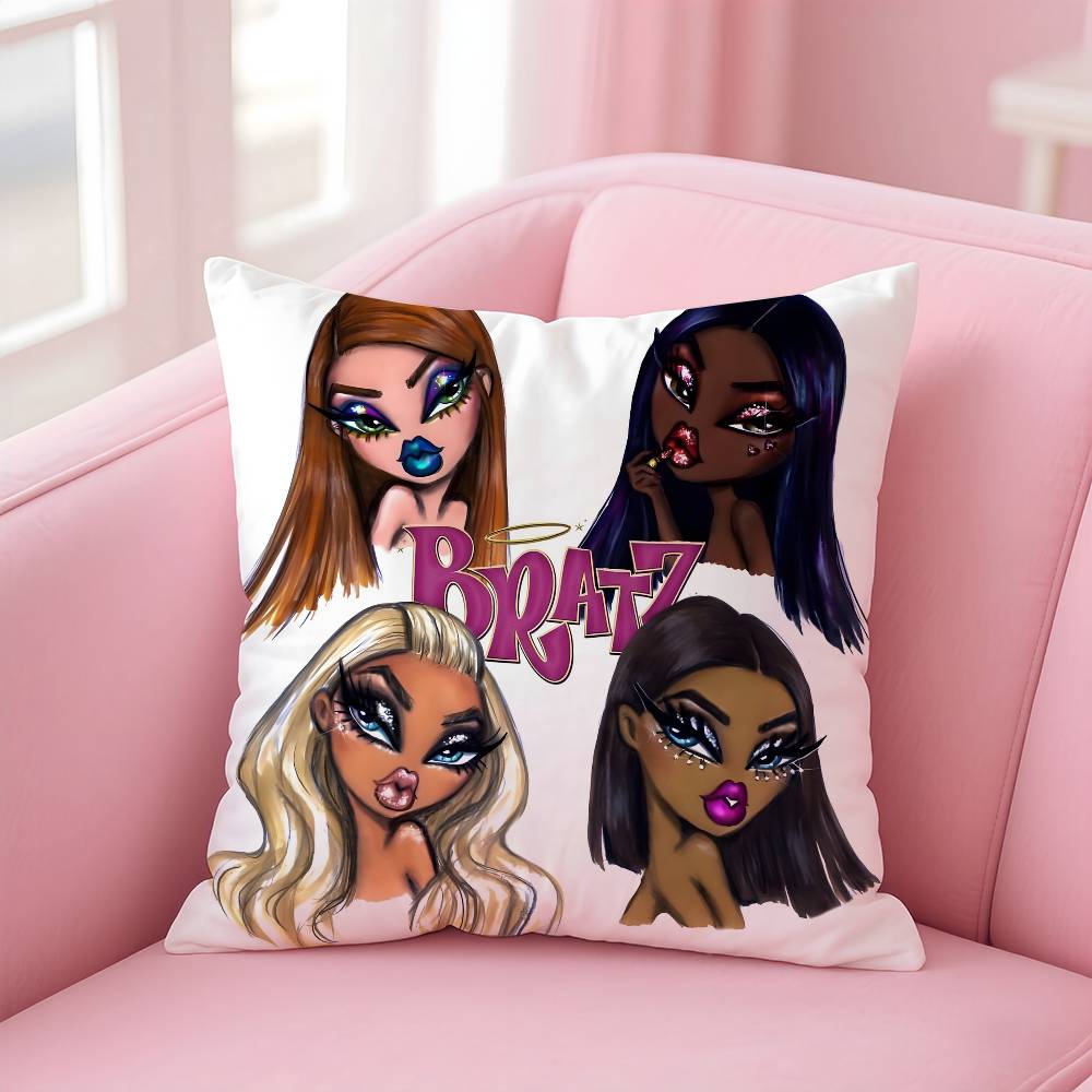 B-BratzZ Fashion m-Mask g-Girl Pillow Case Pattern Printing Pillowcase Living Room Sofa Cushion Cover Bedroom Room Decor