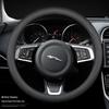 Jaguar Steering Wheel Cover - Genuine Leather, Non-Slip, Breathable, Fits XF, F-PACE, XEL, XFL, XJ, XE, All-Season