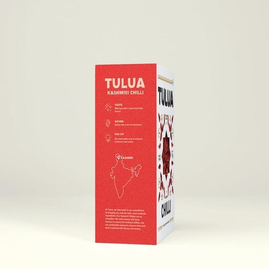 Tulua Kašmírské chilli celé (Červené chilli) - 50 g Každé Balení po 3 | Přírodní Laal Mirch | Na slunci sušené a pečlivě balené Celé červené kašmírské chilli