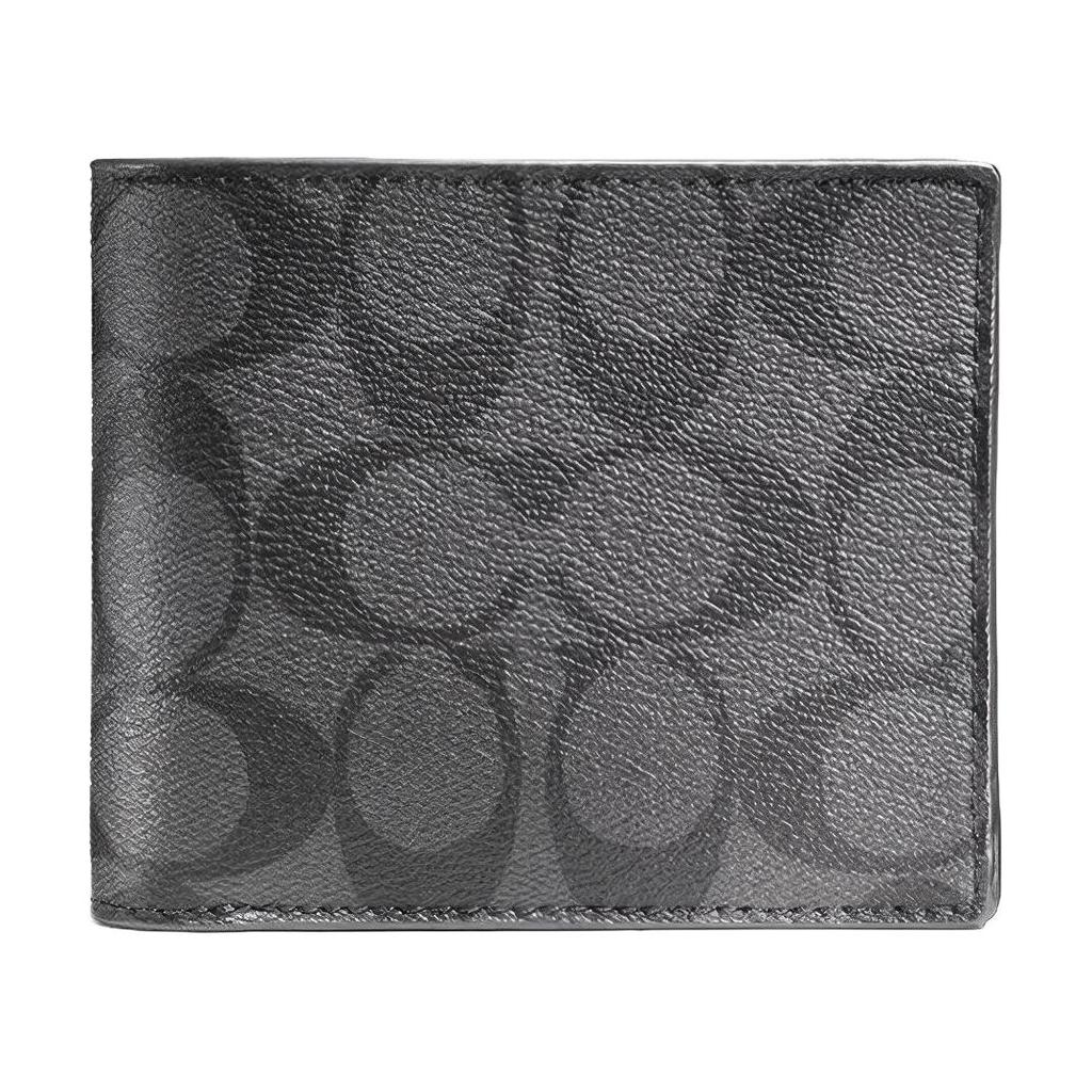 COACH Men 3 IN 1 Wallet Charcoal/Black 74993-CQBK