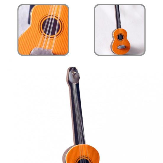 

Многофункциональный компактный забавный яркий мини-кукольный домик, гитарный декор для развлечений, мини-кукольный домик, гитара