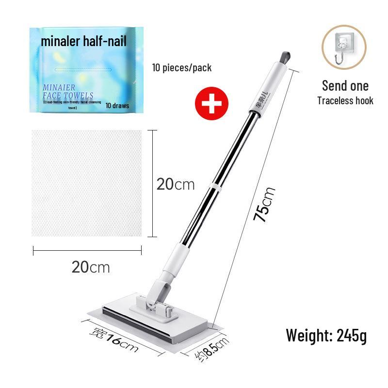 Plochý mop s volnýma rukama: Automatické upínání, Velká velikost, Multifunkční pro snadné čištění Individual Boxed