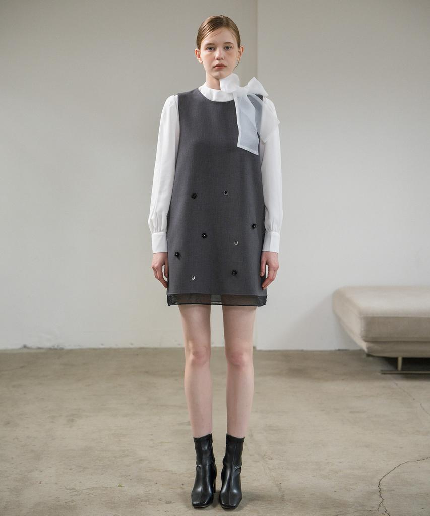HYFVE Applique Sleeveless Mini Dress