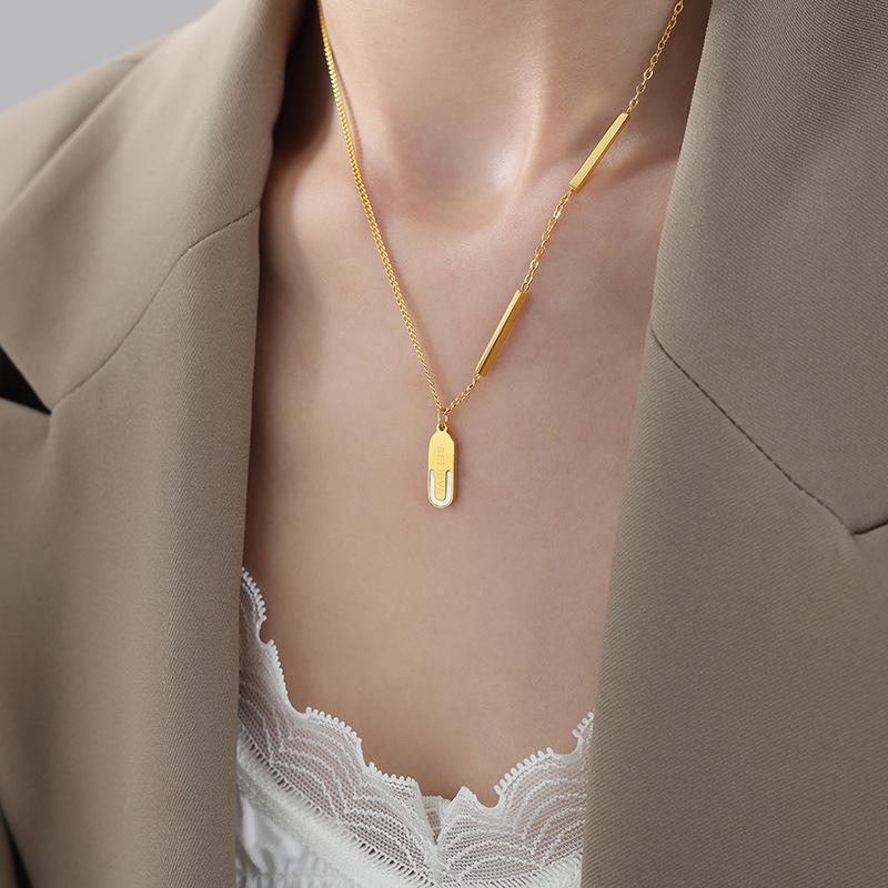 French Hip Hop Empress Oval Pendant Necklace – Retro Titanium Steel Jewelry