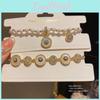 Vintage Geometric Zircon Pearl Bracelet With Luxurious French Court Style For Women