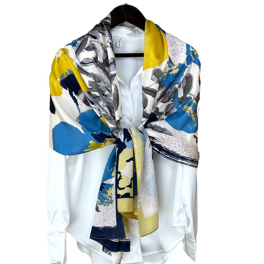 Silk Long Silk Scarf Women'S Spring And Autumn Thin Mulberry Silk Long Scarf High-End Mother Shawl Gift