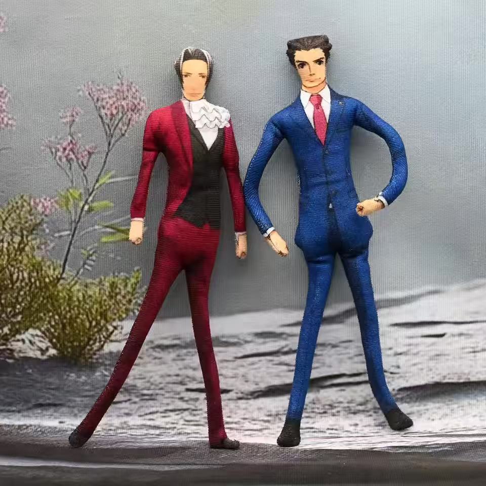 Game Ace Attorney Phoenix Wright Cosplay Pluche Pop Miles Edgeworth Lichaam Draad Skelet Actie Opgezette Poppen Accessoires Cadeaus 28cm