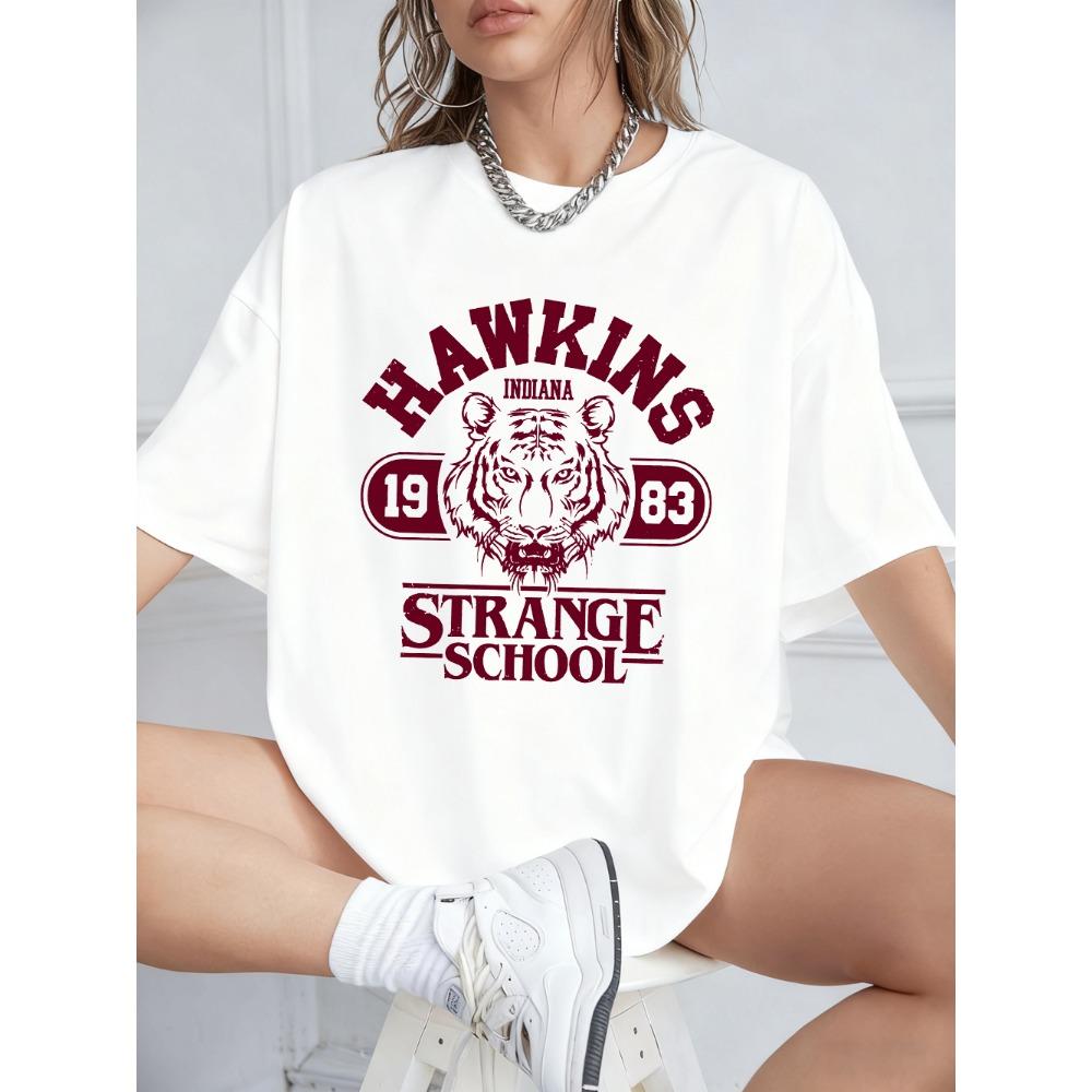 Printed Cotton T-shirt for Women's Summer Short Sleeved Top, Round Neck Oversized T-shirt for Casual Women's Wear, Versatile and Trendy Style