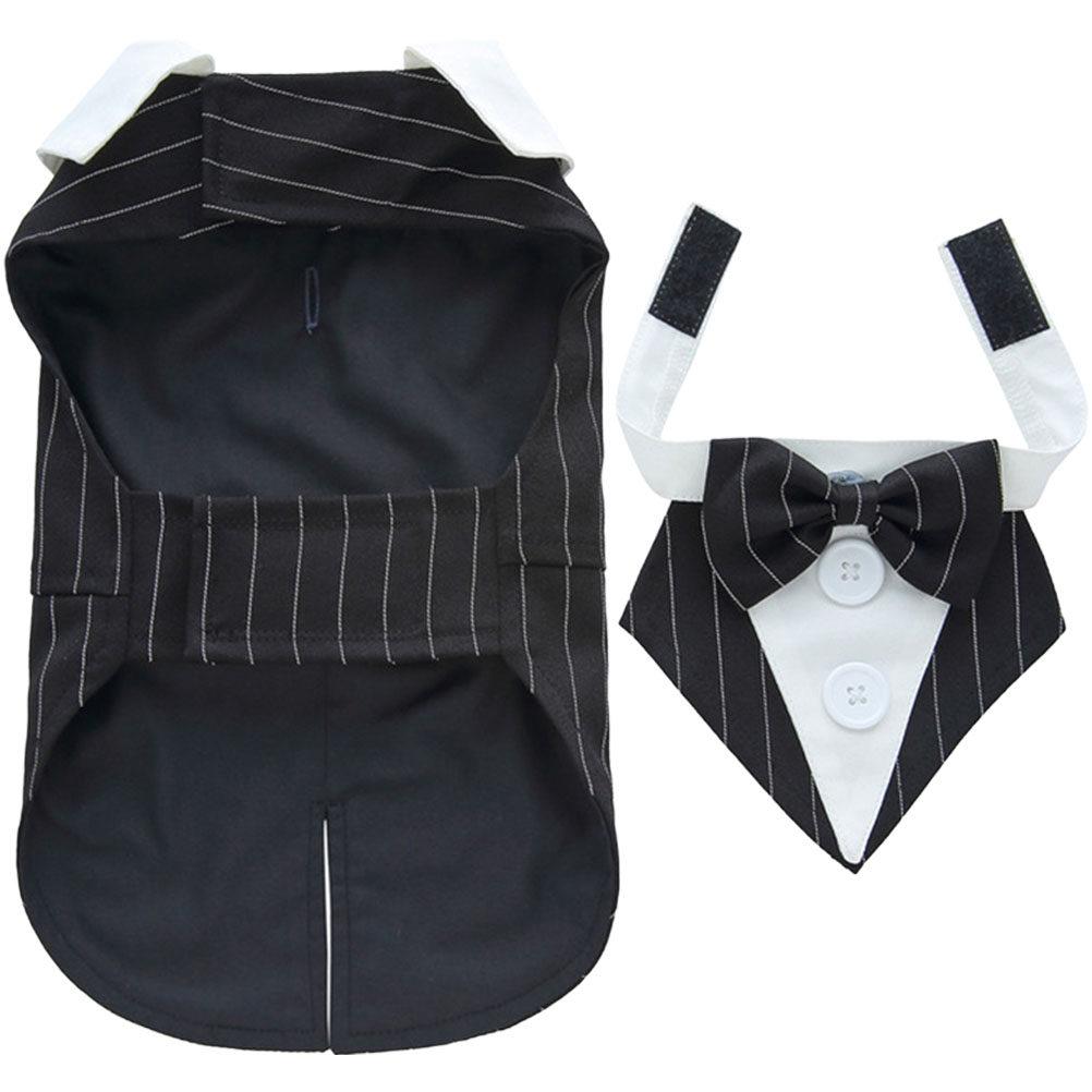 Premium Polyester Dog Tuxedo Suit for Small Dogs Stylish Comfortable Formal Wear with Bow Tie Elegant Wedding Party New Year