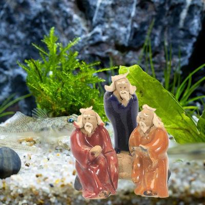Classic Fish Tank Ornament Handmade Pollution-free Realistic Traditional Chinese Old Man Miniature Aquarium Accessories