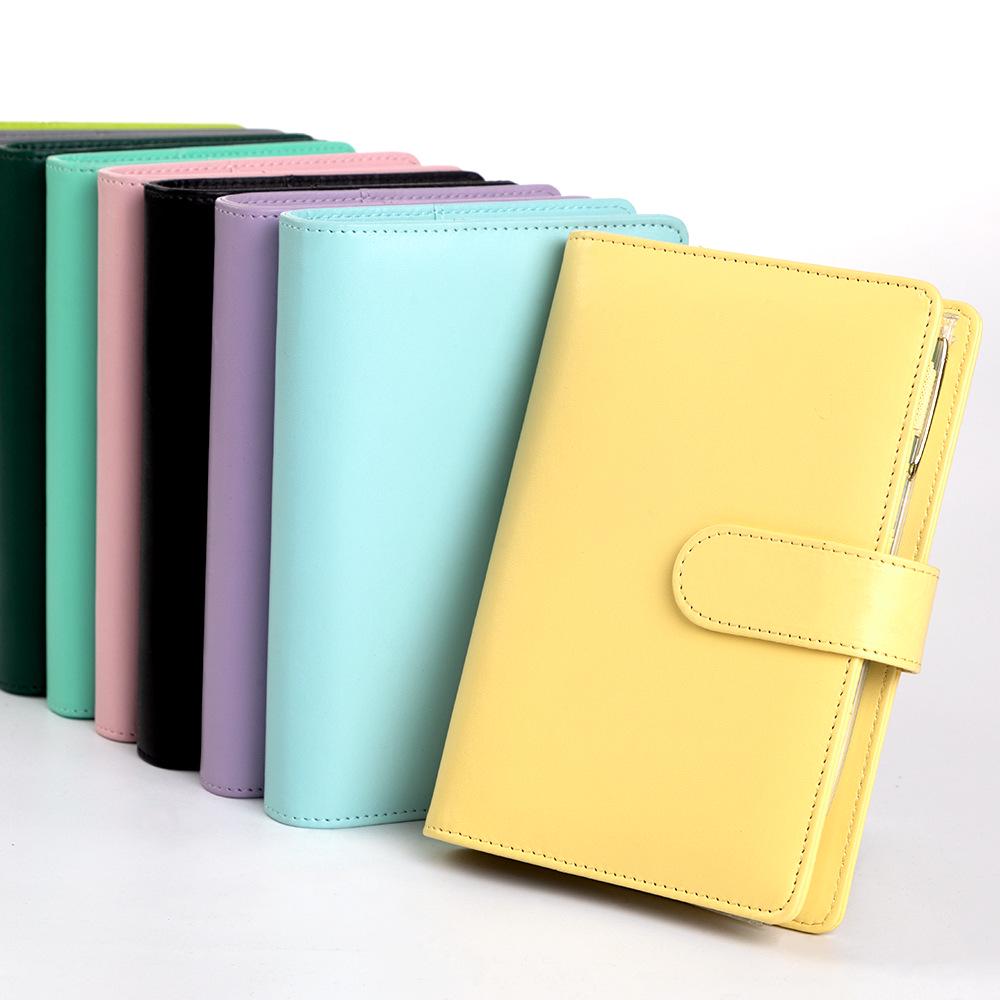Taccuino A6 in Pelle PU Macaron: Pianificatore Finanziario Familiare con Tasca con Cerniera e Spazio per Contanti