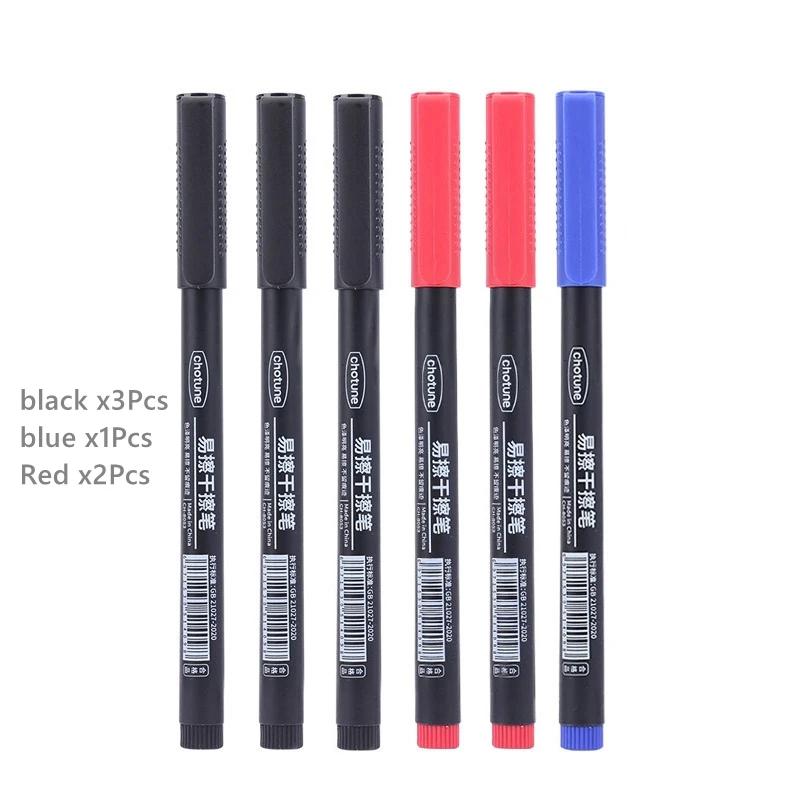 8 buc Marker Whiteboard Șters 0.5mm Vârf Fin Cerneală Neagră/Albastră/Roșie Marker Tablă Școală Birou Artă Scris Papetărie