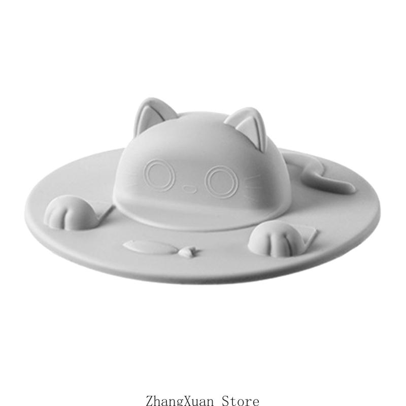 3XUF Cats Silicone Cup Lid Dustproof Camping Mugs Covers Leakproof Hot Cup Lid Airtight Seal Lid for Coffee and Teas