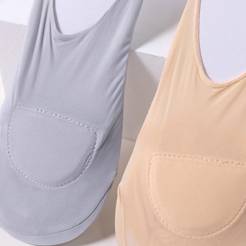 Women Ultra Thin Invisible Socks with Thickened Forefoot Pads Shallow Mouth Non Slip Socks for High Heel Girls