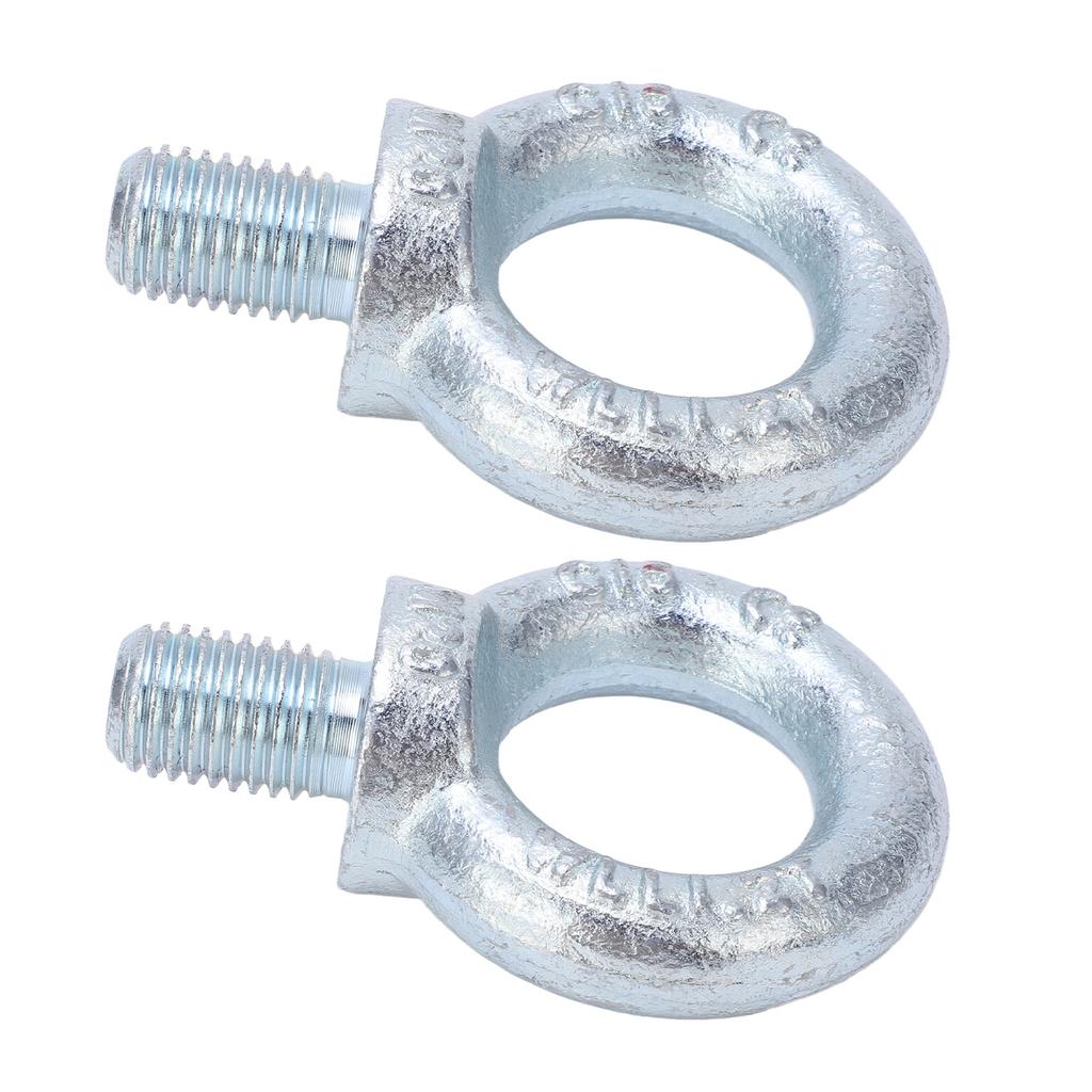 2PCS Lifting Ring Bolts Galvanized Carbon Steel Eyebolts Deep Threaded Lifting Shoulder Eyebolt M20