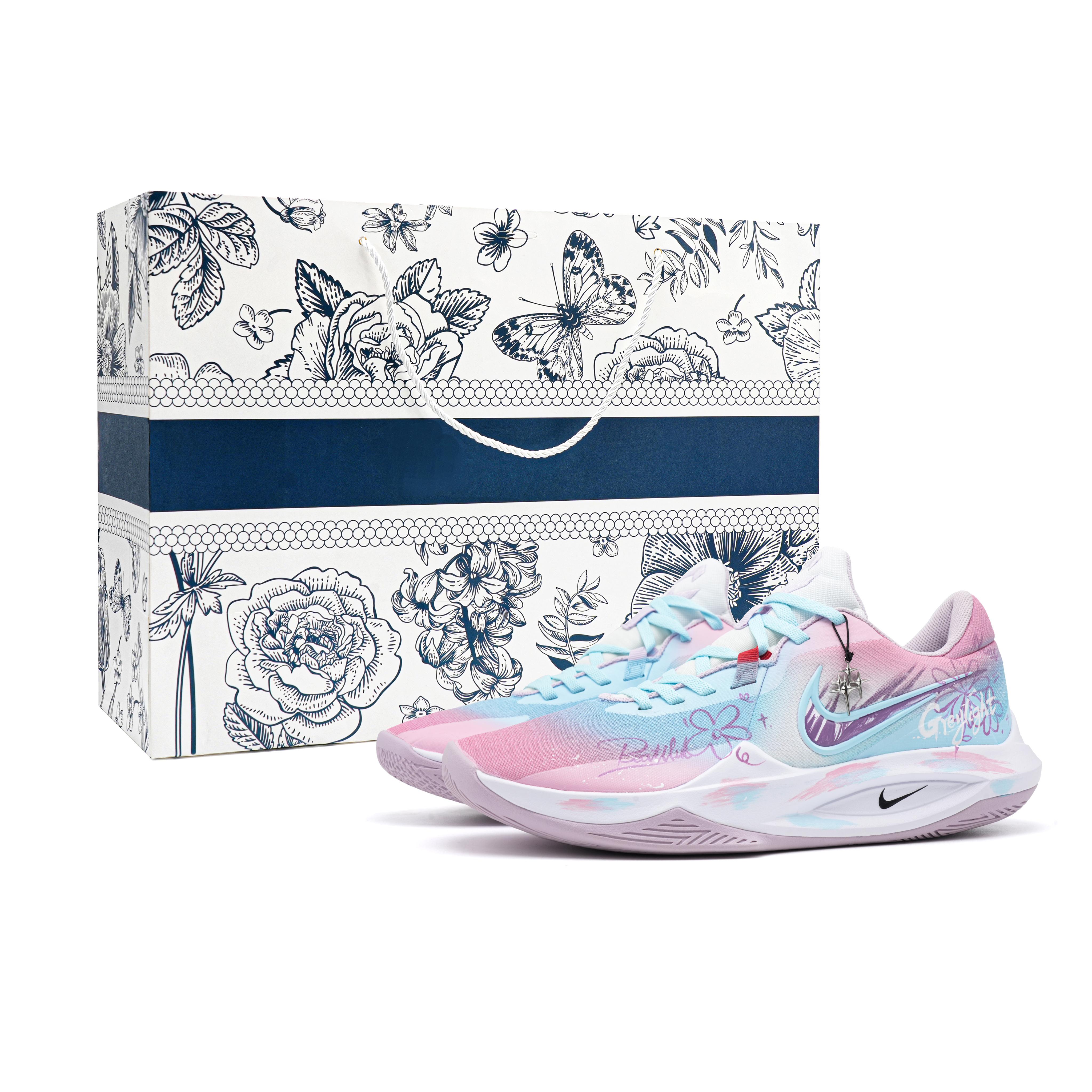 

Nike Precision 6 Cherry Blossoms Mesh Cushioning Slip Resistant Abrasion Resistant Low top Basketball Shoes Men s DD9535-100(Team268-) 45