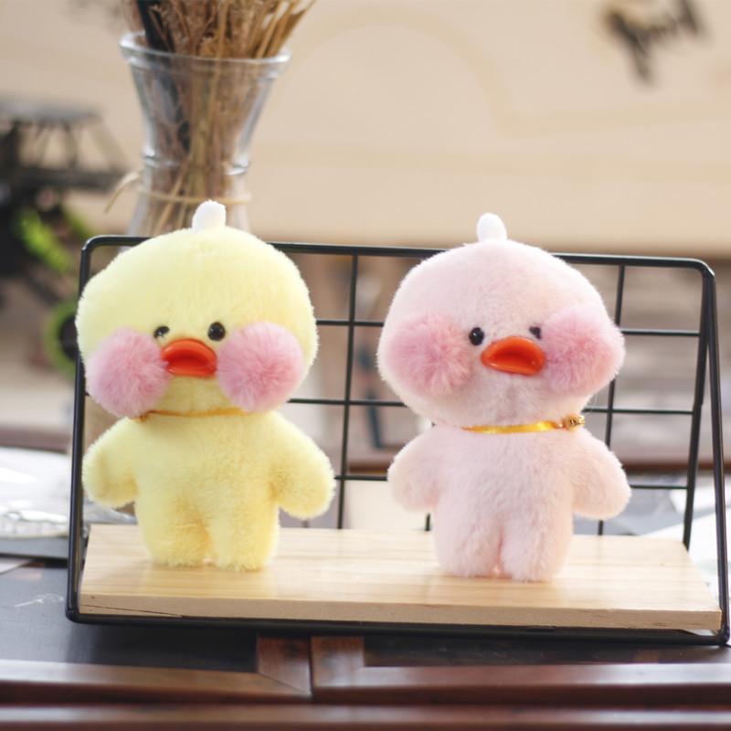 Charming Duck Plush Keyring Fluffy Pp Cotton Stuffed Animal Bag Ornament 12cm
