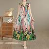 Sleeveless Plus Size Cotton Vintage Floral New In Dresses for Women Casual Loose Long Summer Dress