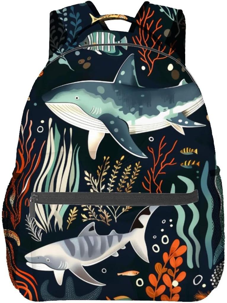 Vintage Moth Backpack,Black White Gothic Floral Retro Polyester Backpacks,Lightweight Double Shoulder Back Pack For Women,Goth