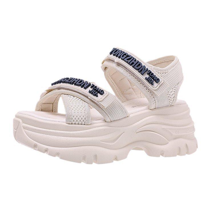 

Спортивные сандалии женские 2024 новые летние модные с платформой-маффин повседневная модная верхняя одежда пляжная женская обувь 40