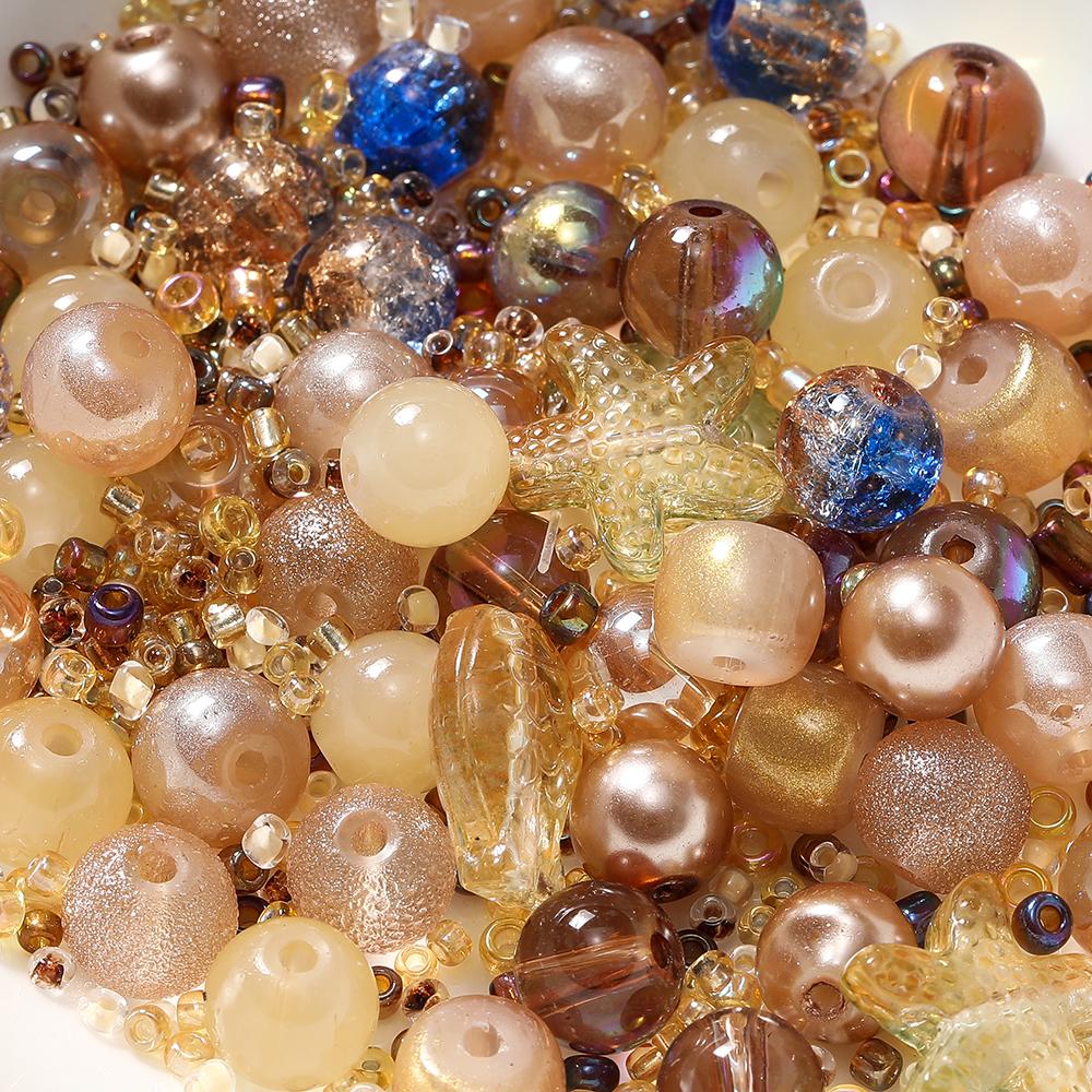 20g/Lot 8mm Mixed Glass Irregular Shape Charm Seed Loose Beads for Handmade DIY Necklace Bracelets Jewelry Accessories