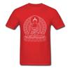 Men T-shirt BUDDHA OUTLINES Black White Cotton Tshirts Crew Neck T Shirt Casual Short Sleeve Tops Tees