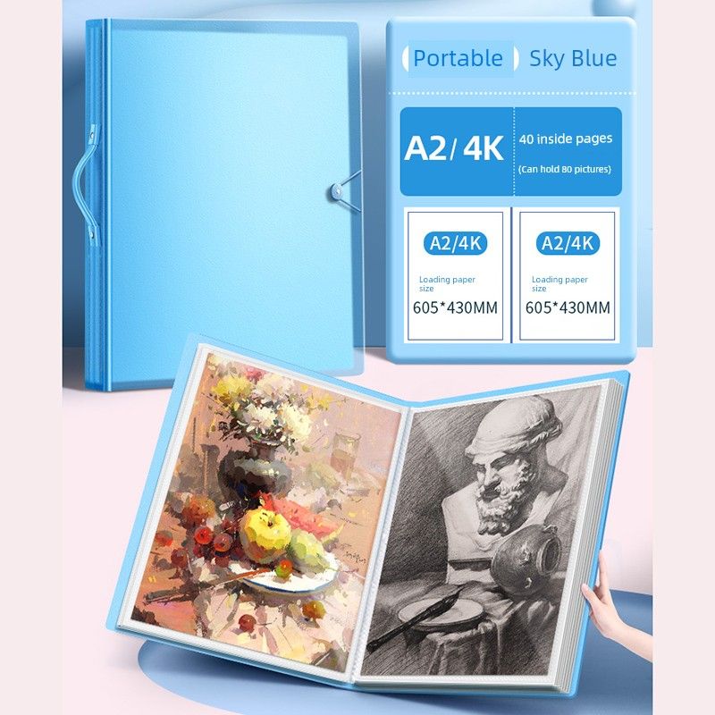 Board Painting Collection Collection 8 Open A3/A2/8K/4K Painting Favorite Art Materials Drawing Paper Folder Storage Bag A4 Award Sketch Preservation