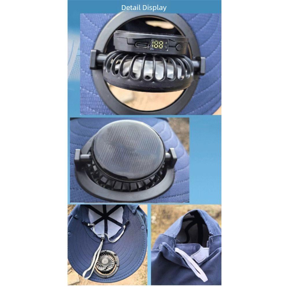 Rechargeable Fan Sun Hat Cotton Polyester Sunshade Hat New Visor Hat  Summer