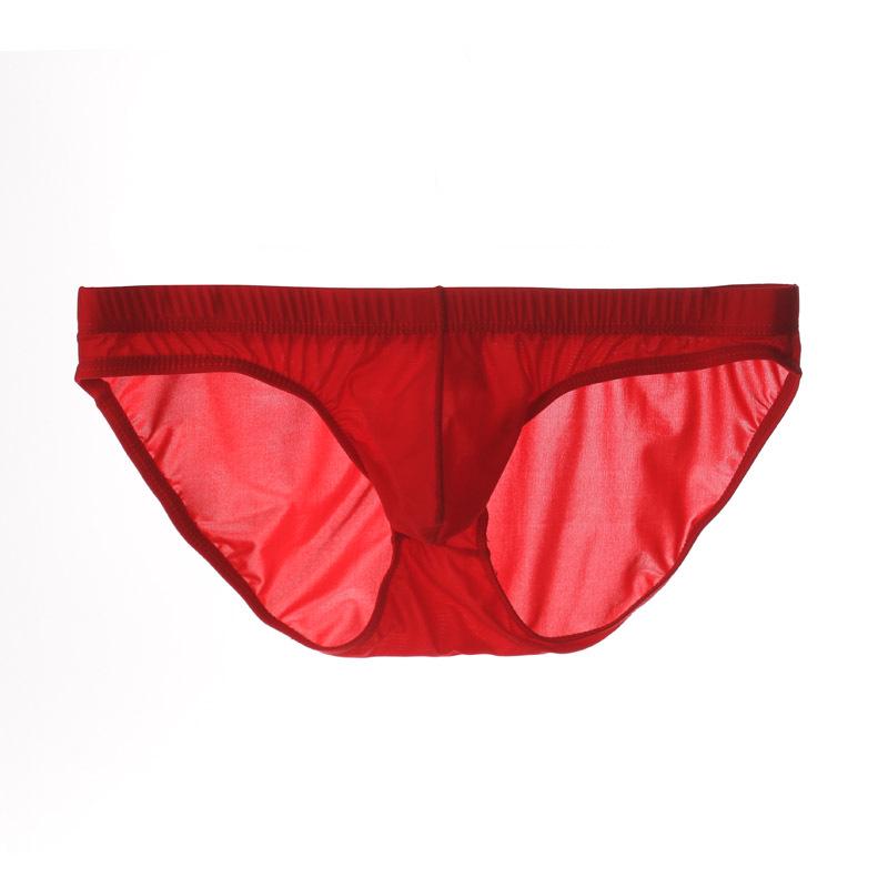 Youye Men's Ice Silk Transparent Low-Waist Breathable Briefs