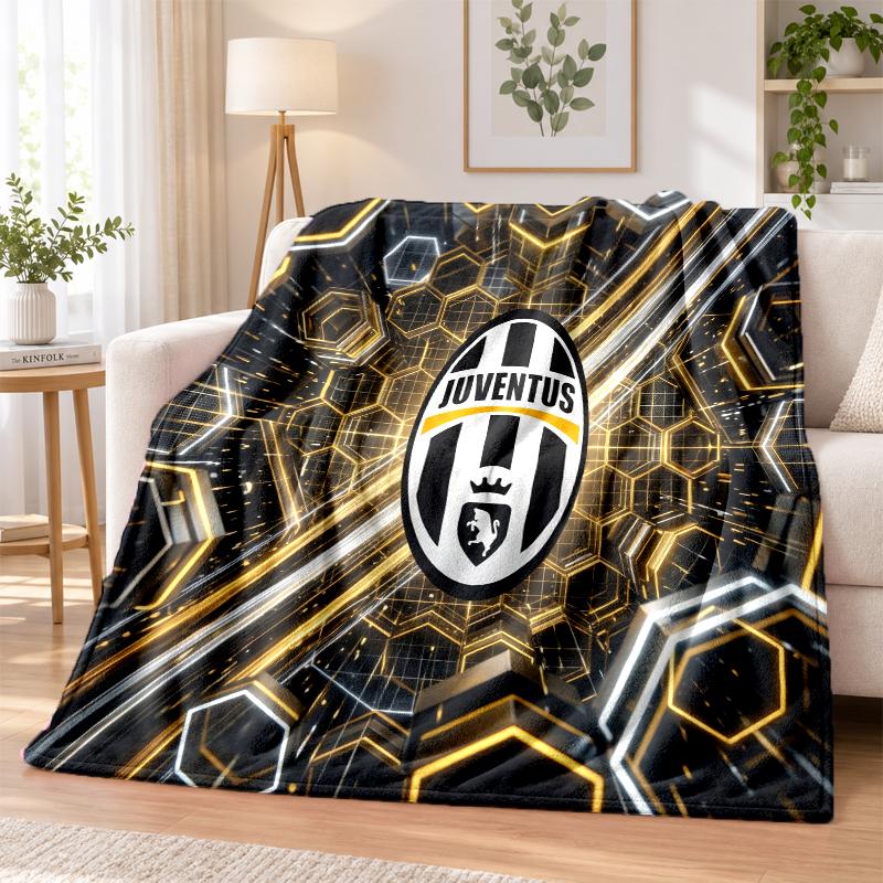Juventus FC Printed Flannel Blanket Warm Comfort Bed Throw For Indoor Home Decoration