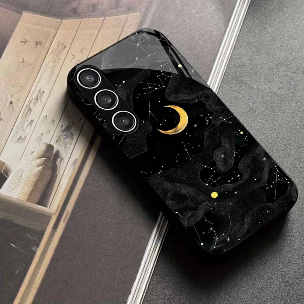 Night Sky Protective Exquisite High-end PhoneCase Glass TPU PhoneCase for Samsung Galaxy S26 S25 S24 S23 S22 S21 FE,Ultra,Plus