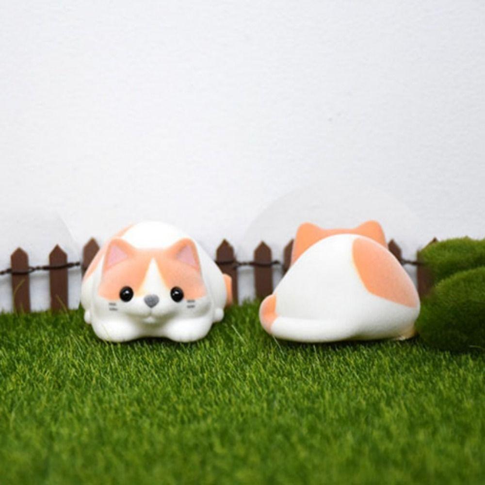 Kitten Doll Flocked Animal Ornaments Chubby Penguin Seal Doll Hamster Model Toy  Car Ornaments