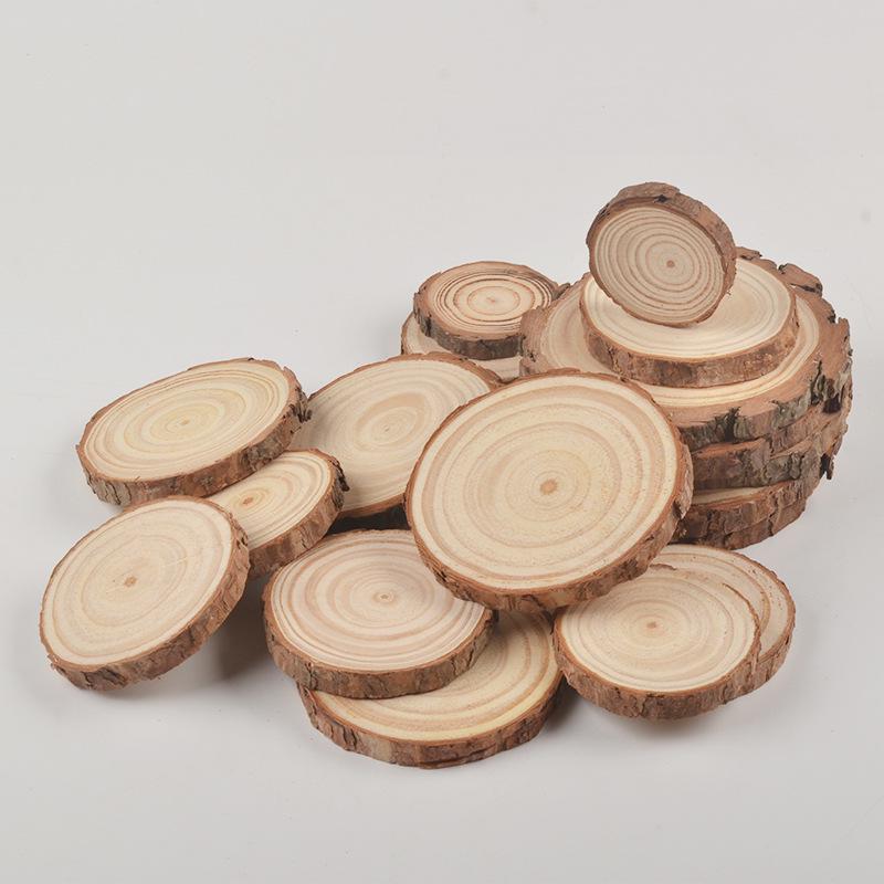 Felii Rotunde de Lemn Pictate Manual DIY pentru Meșteșuguri și Decor Grădiniță