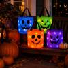 LED Halloween Wiaderko na Cukierki Duch Nadruk Halloweenowa Torba Tote Nowe Wiaderko Dynia Dzieci