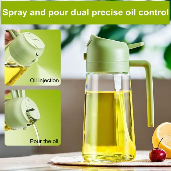 Oil Sprayer Bottle 2 In 1 Glass Oil Dispenser And Sprayer 500ml Efficient Oil Control Cooking Multi-Function Kitchen Tool for Olive Oil Vinegar