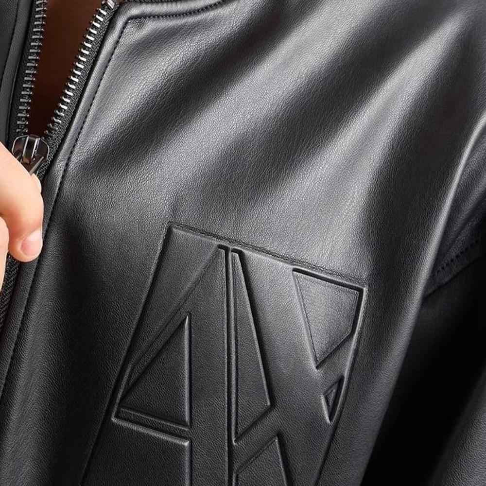 Armani Exchange FW24 Baseballkragen Gerippte Langarmjacke Herrenjacken Schwarz 6DZB23-ZE1CZ-1200