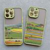 Retro Countryside Scenery Painting Phone Case For iPhone 15 14 13 12 11 Pro Max Mini 16 Pro Max Plus XR XS X SE2 7 8 Plus Covers