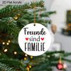 1pc German Freunde Sind Familie Acrylic Sign Gold Rope Round Hanging Decor Farmhouse Home Wall Art Christmas Gift for Friends