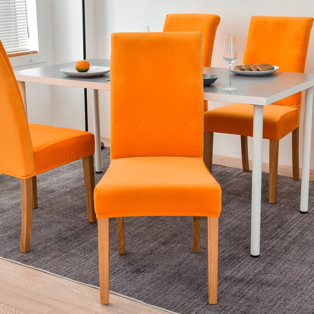 Velvet Plush Stretch Chair Slipcover Elastic Spandex Chair Cover for Dining Room Kitchen Wedding Banquet Hotel Housse De Chaise