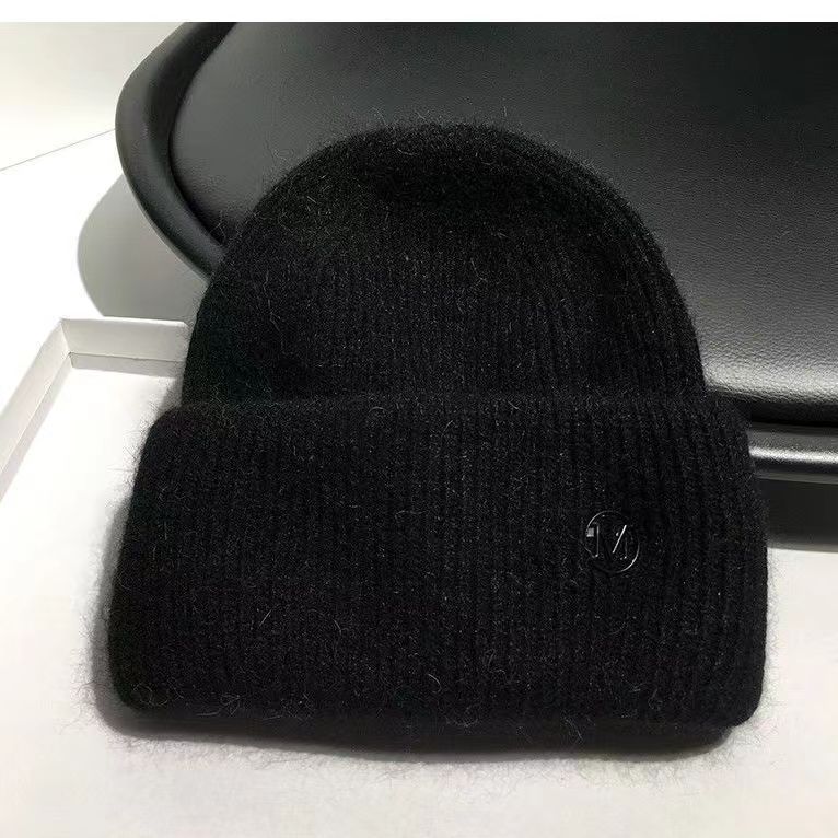 Mode Neue Angora Strick Wintermütze für Damen Kaninchenfell Flauschige Gestrickte Mützen Mütze Damen Weich Warm SKI Skullies Mützen