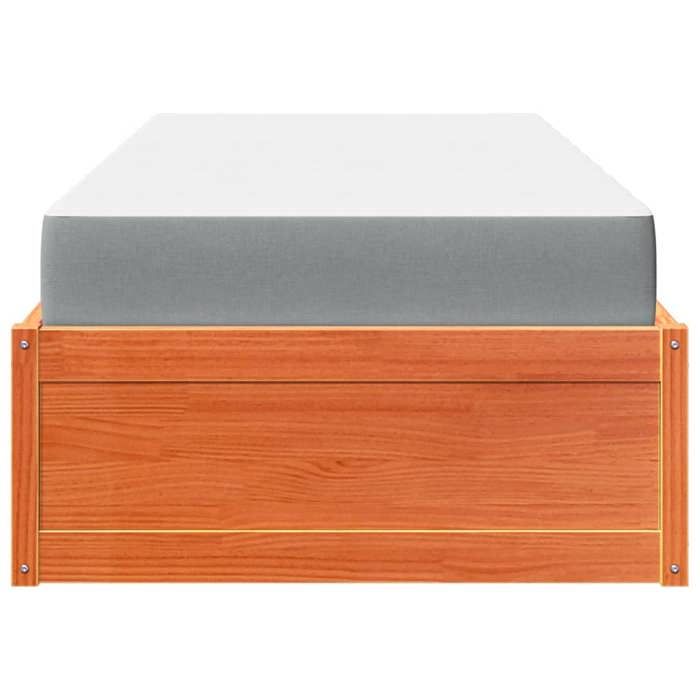 Maison Exclusive - Lit avec matelas cire marron 100x200 cm bois massif de pin