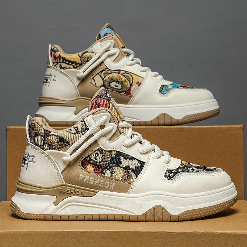 

Осенне-зимняя модная волна Guochao мужские высокие кеды на мягкой подошве Kuwu повседневная обувь новая мужская обувь дезодорирующая спортивная 44 хаки