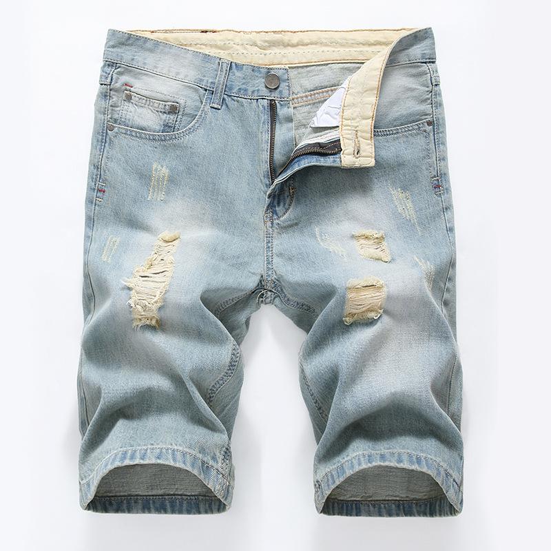 Men s Summer Washed Straight-Leg Slim Fit Shorts - Trendy Korean Style 29